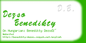 dezso benedikty business card